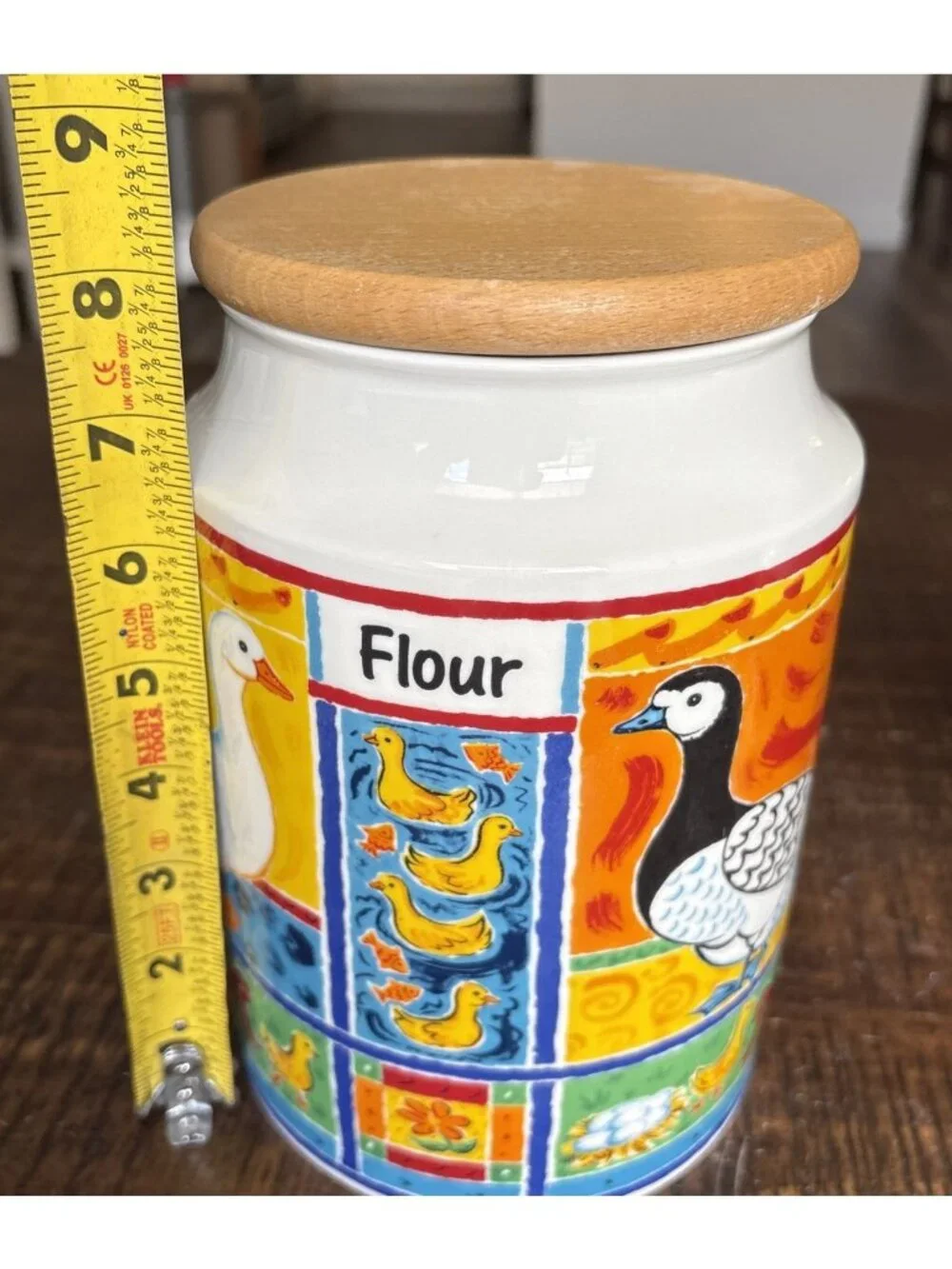 2-DUNOON-FARMYARD Stoneware 9” Flour canister & 6” Rice Made in UK-Brookshaw